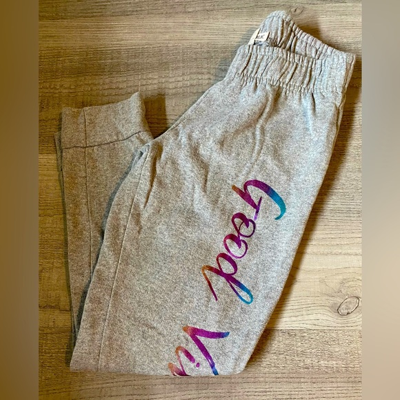 Love Republic Good Vibes Metallic Rainbow Graphic Jogger. Size 7/8. Color Gray. - Picture 2 of 4
